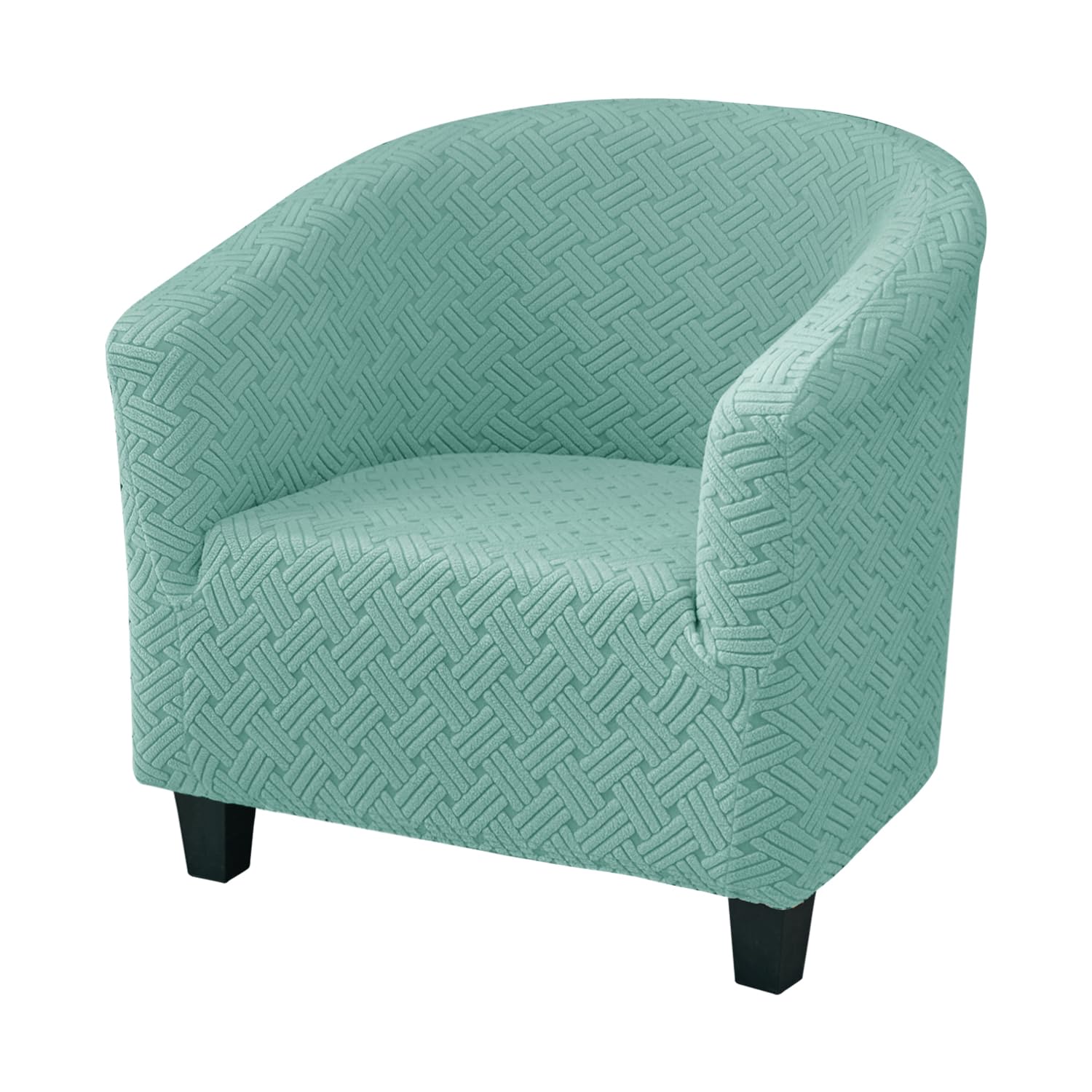 Morbuy Tub Chair Covers, 1 Piece High Stretch Club Chair Covers - Chic Jacquard Soft Armchair Slipcovers for Dining Living Room Office Reception (Mint Green)