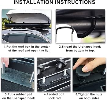 Amazon.co.jp: 車用ユニバーサルルーフボックス- Uボルトクランプ取付 