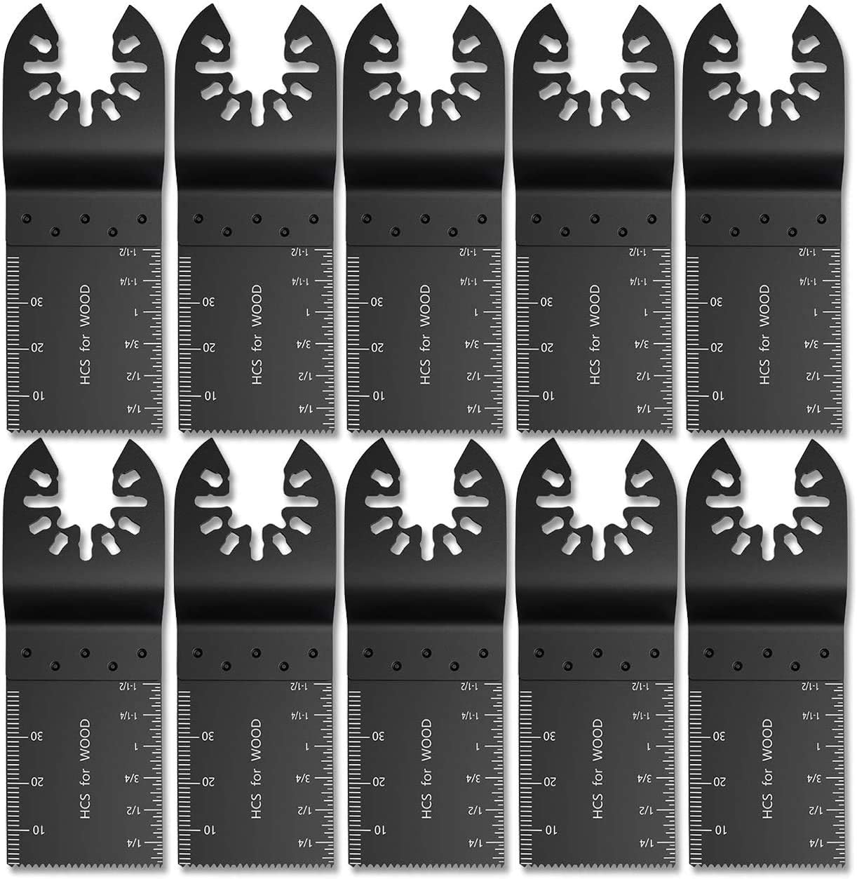 10 PCS Oscillating Saw Blades Set Universal Quick Release Wood Cutting Saw Blade Kit Multitool