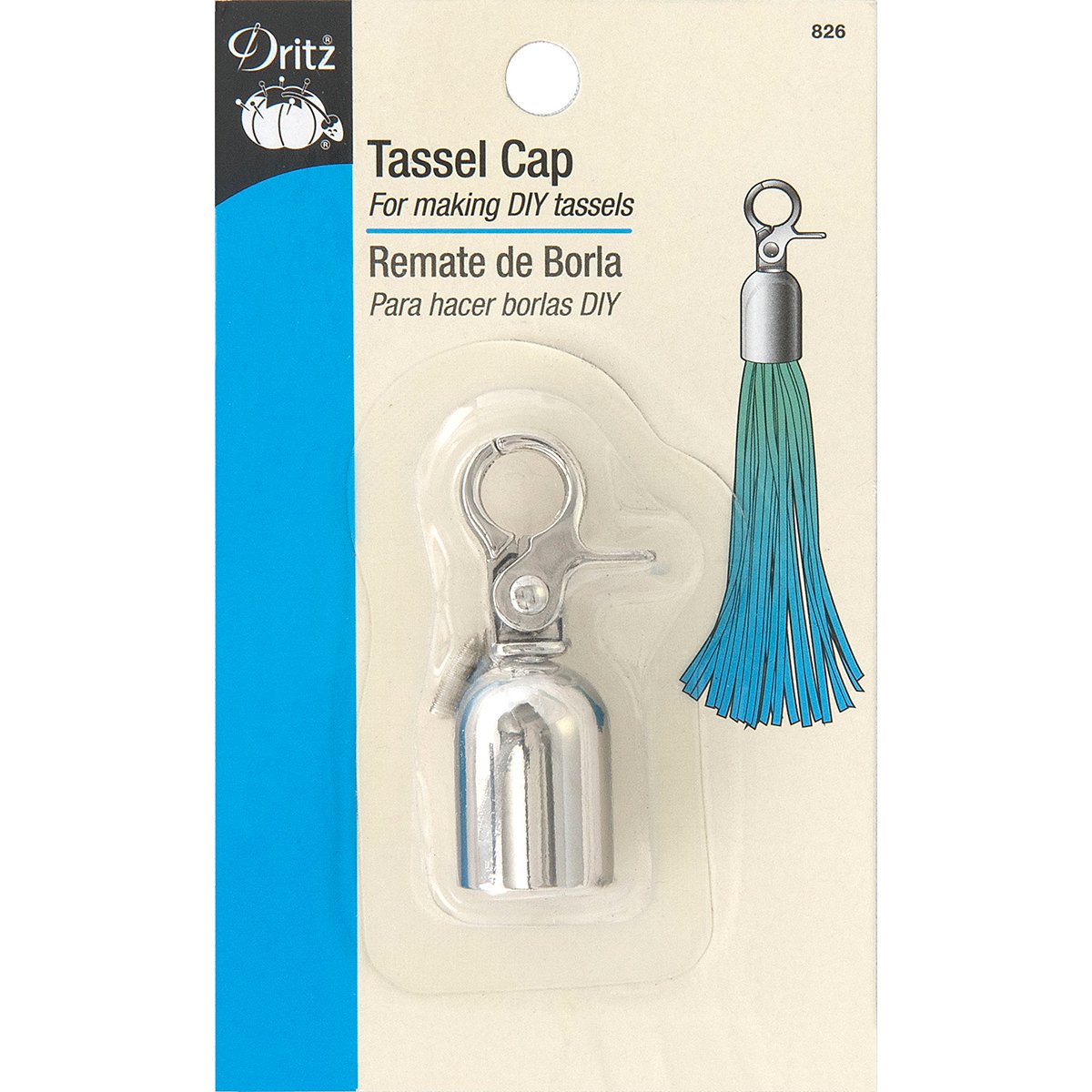 Dritz Tassel Cap with Lobster Clasp, Nickel