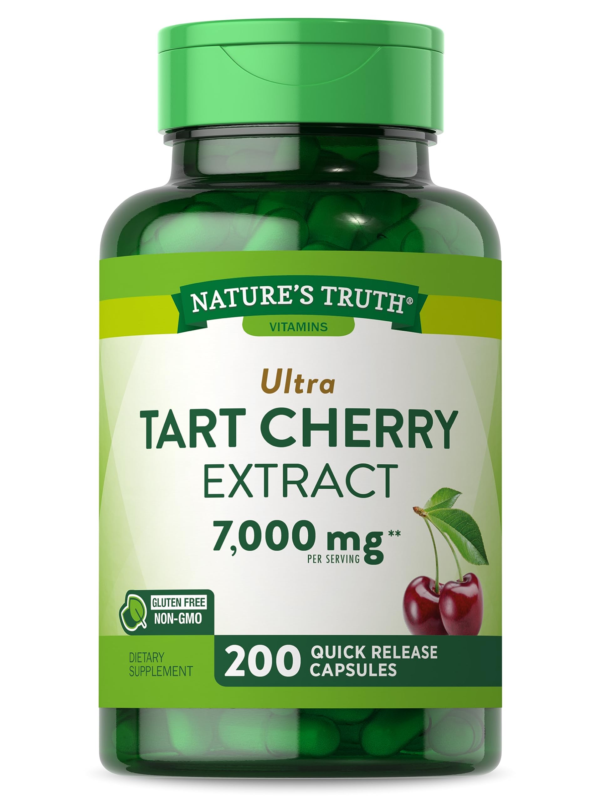 Natures Truth Tart Cherry Extract Capsules 7000mg 200 Count Non