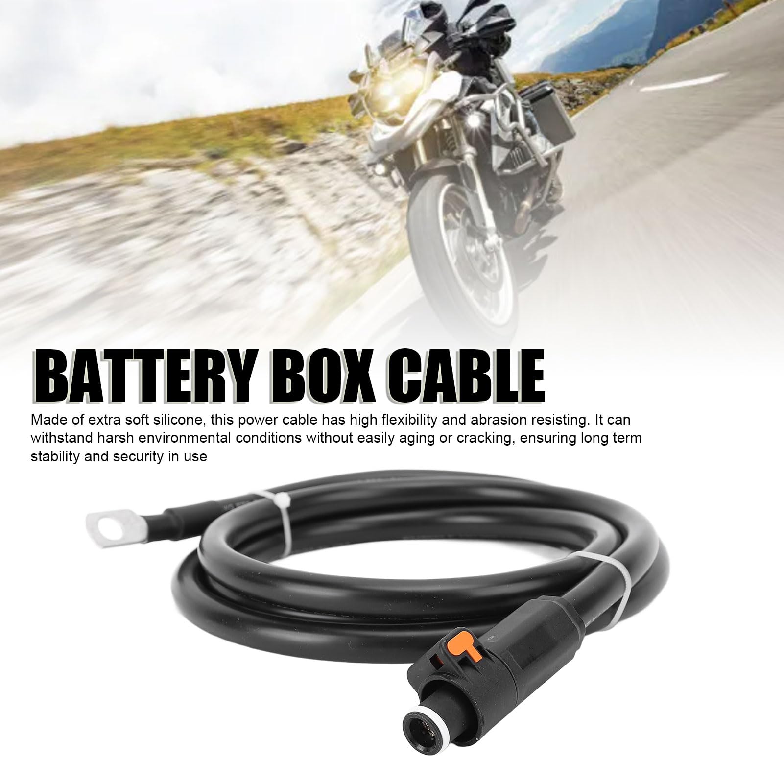 Câble d'alimentation Polyvalent 4 AWG avec Prise Droite Noire, adapté à Divers Accès électriques dans Les Véhicules (2m)