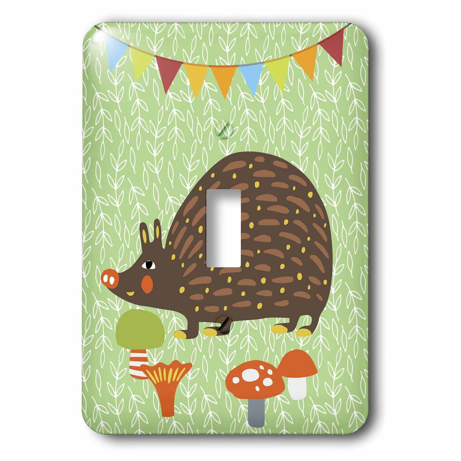 Interrupteur à bascule simple Woodland Friends illustration hérisson pour bébé