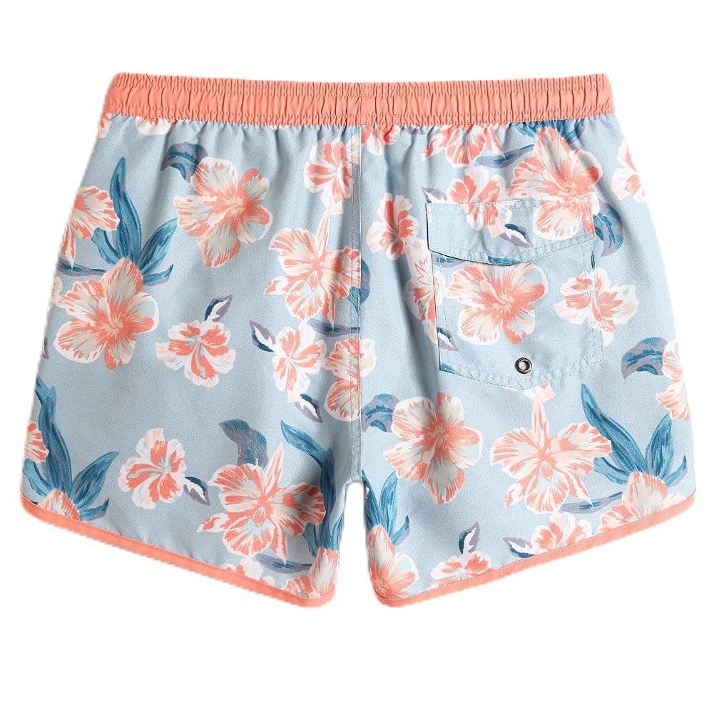 maamgic Mens Boys Short 80s 90s Vintage Swim Trunks with Mesh Lining Quick Dry Swim Suits Board Shorts