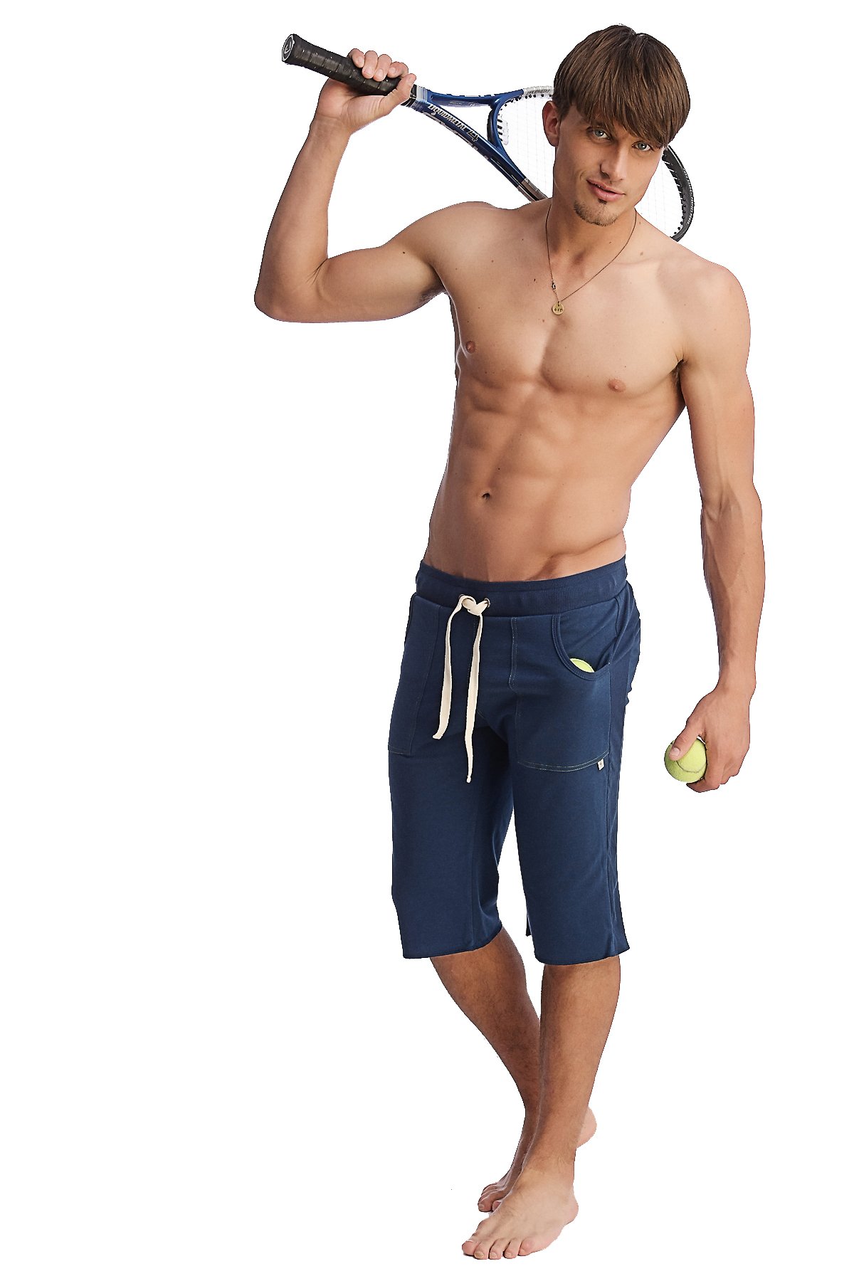 4-rth Men's Eco-Track & Yoga Gym Short Modal French Terry Made in America Caliifornia Stretch Fit European Tennis Pockets