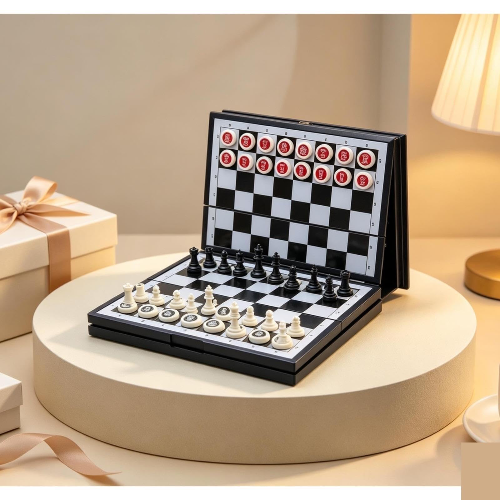 Gioco da tavolo portatile pieghevole magnetico di scacchi cinesi Scacchi