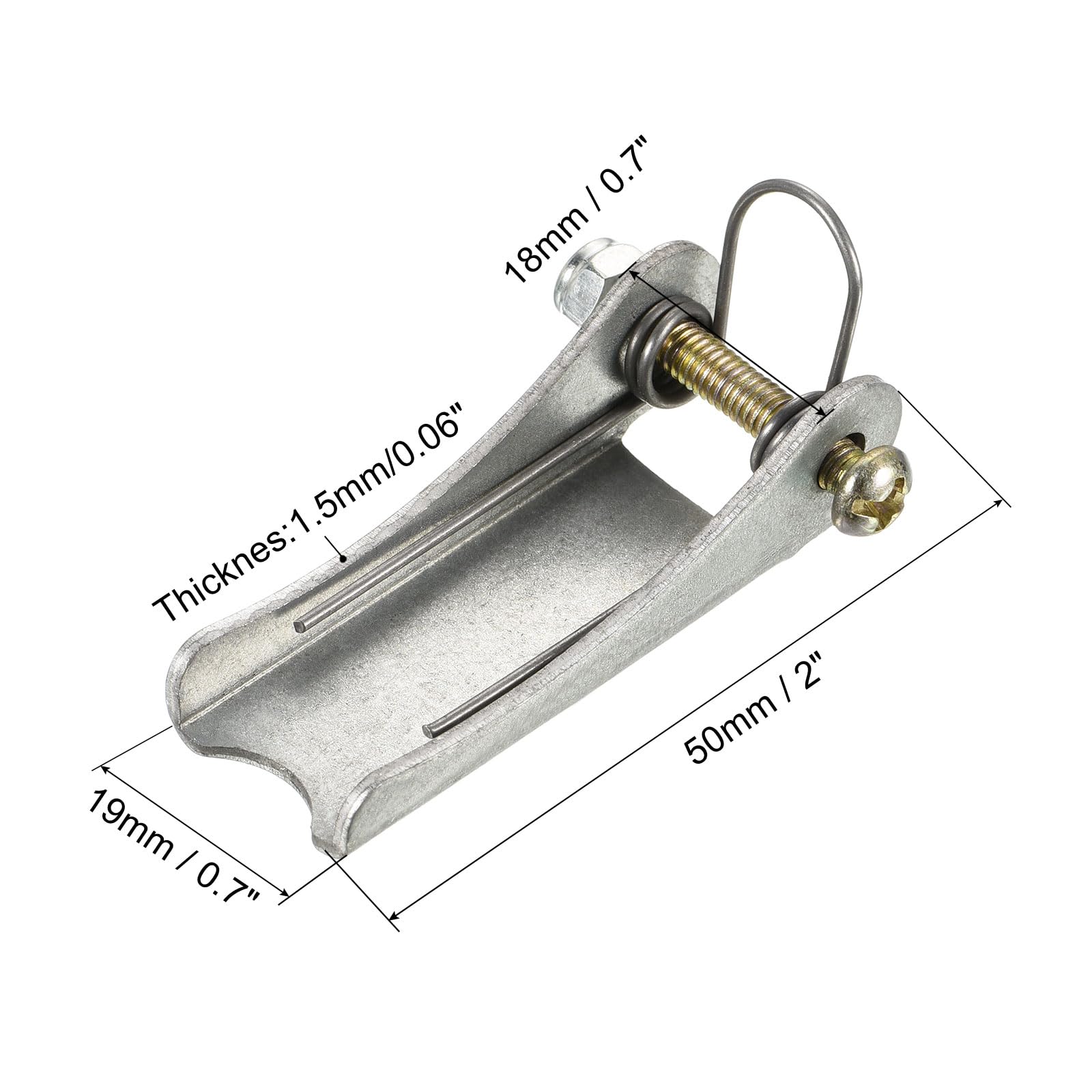 PATIKIL 2 Inch Replacement Hooks Latch, Metal Towing Receiver Hitch for Clevis Hook Trailer Silver - Image 2