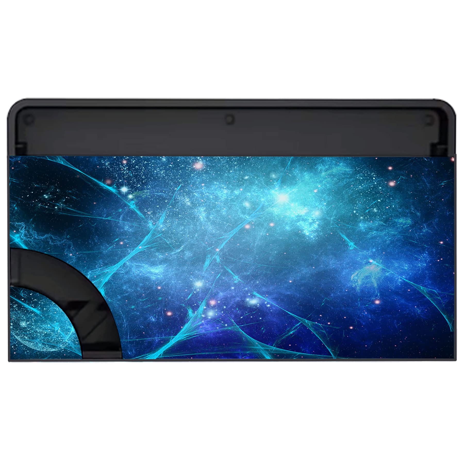 PlayVital Pegatina Protectora Completa para Nintendo Switch OLED - Calcomanías Decorativas para Joy-con y Consola, Skin Stickers Adhesivos (Azul Nebula) — view 6