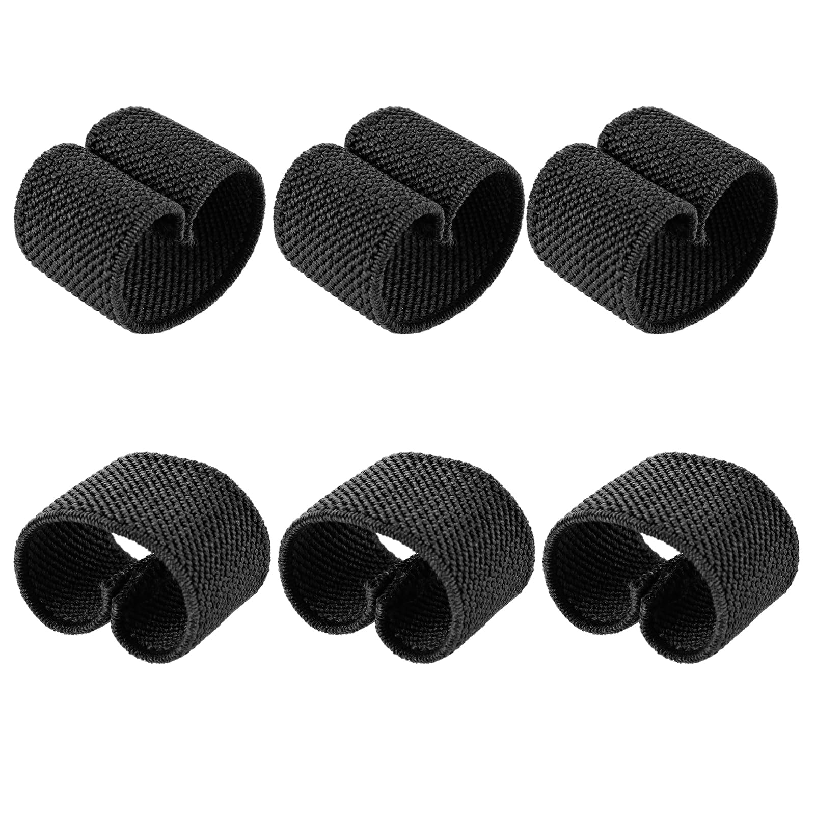 20-Pack Elastic Belt Loops / Strap Keepers - Black Nylon, 1.5" Wide, For Backpack Straps, Tactical Belts, Organization