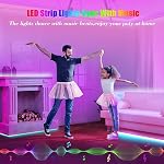 Led Lights for Bedroom 50ft, REEMEER Led Lights Music Sync Color Changing Led Strip Lights with App Control and Remote, Led Light Strip Used for Party, Home Decoration