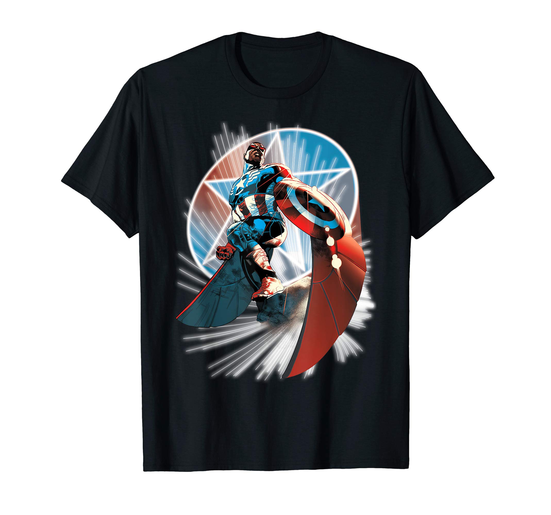 Captain America Hands Helm To Falcon Marvel Now T-Shirt T-ShirtOEKO-TEX STANDARD 100