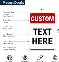 Vista 5 de Custom Sign, Custom Sign for Business, Indoor/Outdoor use. 7x10 Inches, Rust Free .040 Aluminum, Fade Resistant, Made in USA by My Sign Center