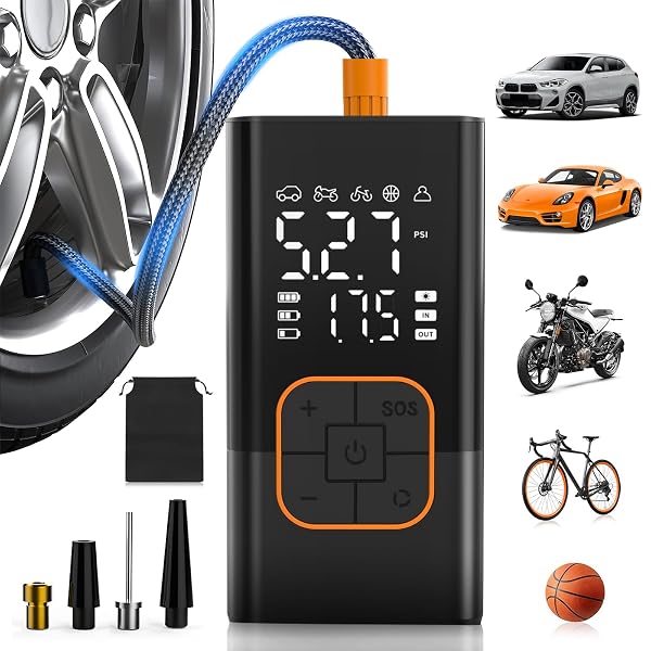 Kabellose Elektrische Reifenpumpe und Fahrradpumpe (digital) Akku-Luftpumpe