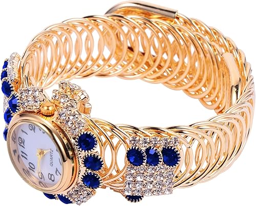 TEHAUX Reloj de pulsera de aleación de moda para mujer, movimiento de cuarzo con números arábigos, elegante diseño de brazalete para mujer, regalo