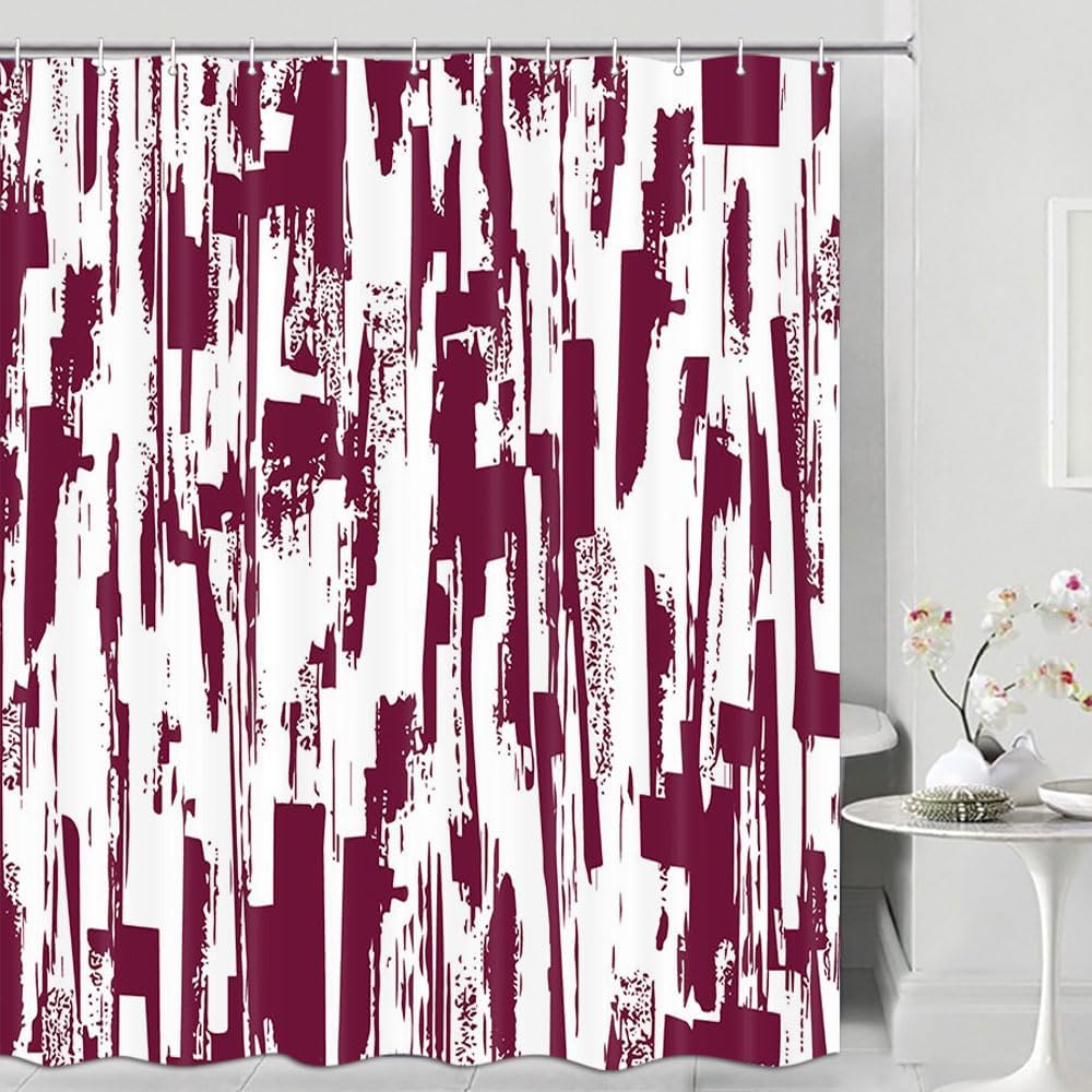 JAWO Black and White Shower Curtain, Abstract Black Ombre Shower Curtains for Chic Modern Bathroom Decor,Graffiti Modern Waterproof Fabric Decorative Bath Curtain for Bathroom