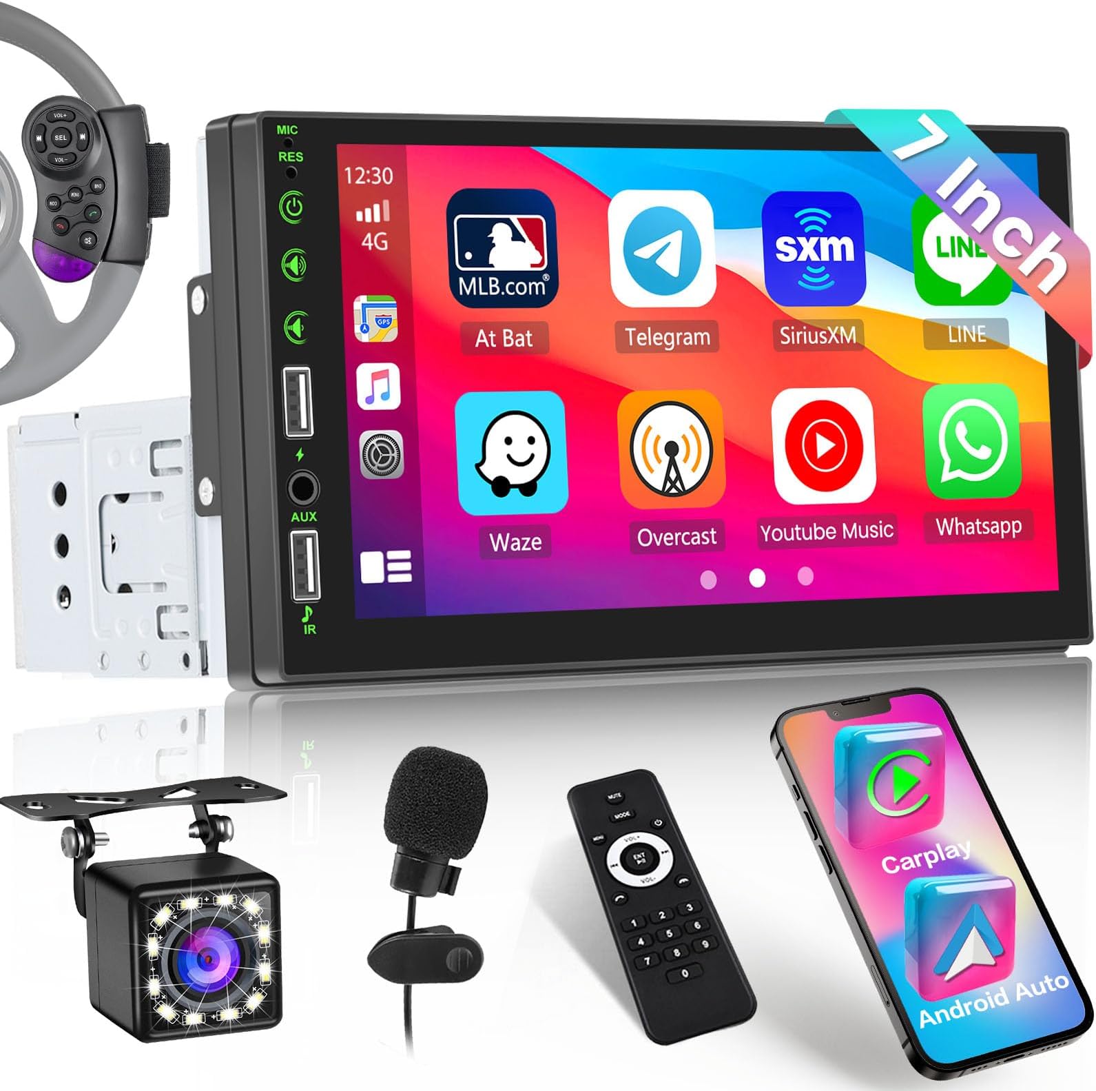 Autoradio Android 2 Din Hikity Per VW Golf 5/6 - 7 Pollici, CarPlay Wireless, Android Auto, RetroCamera - Foto 5