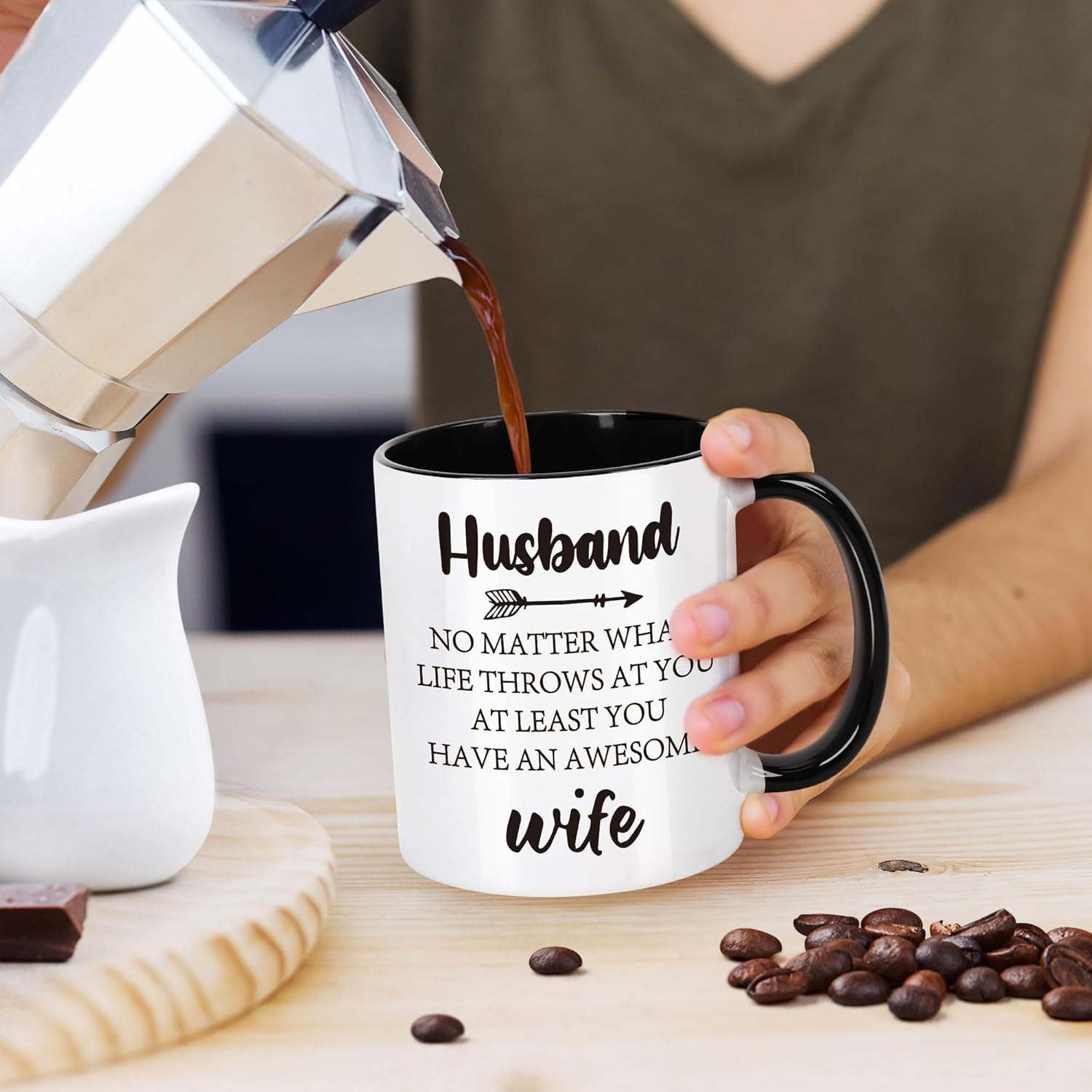 LEJIAJINW Fathers Day Funny Gift for Husband from Wife, Husband Birthday Mug for Men Dad Daddy Bonus Step Father in Law, on Retirement Anniversary Party Decorations - Image 5