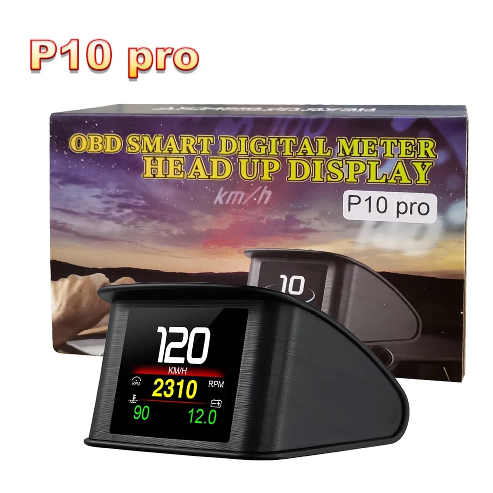P10 Pro for HUD OBD2 Head Up Display Computadora de a Bordo Velocímetro Digital con Idioma Ruso Accesorios electrónicos for automóviles