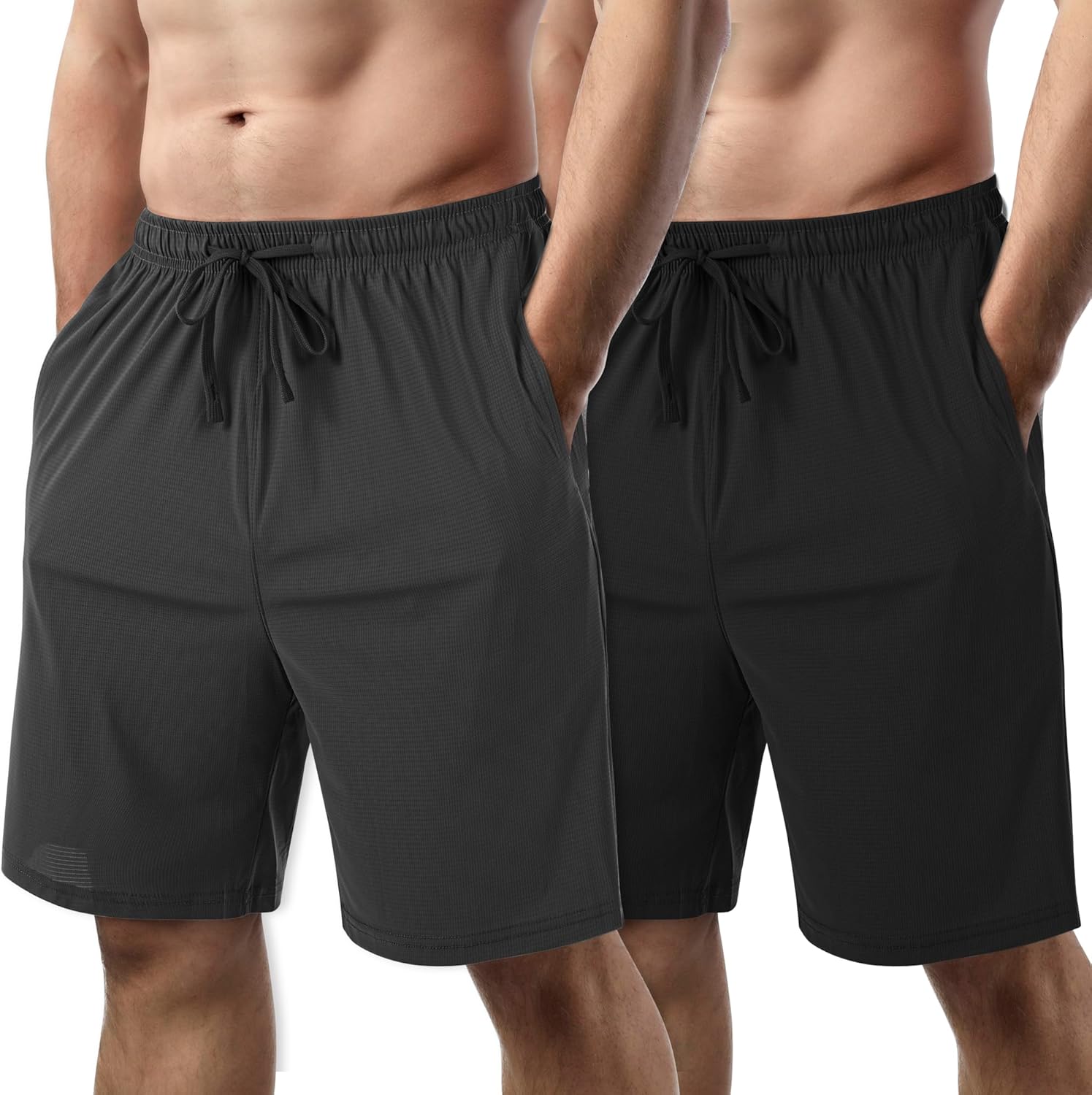 2 Pack Mens Running Athletic Shorts for Men’s Lightweight Workout Gym Shorts Quick Dry Hiking Basketball
