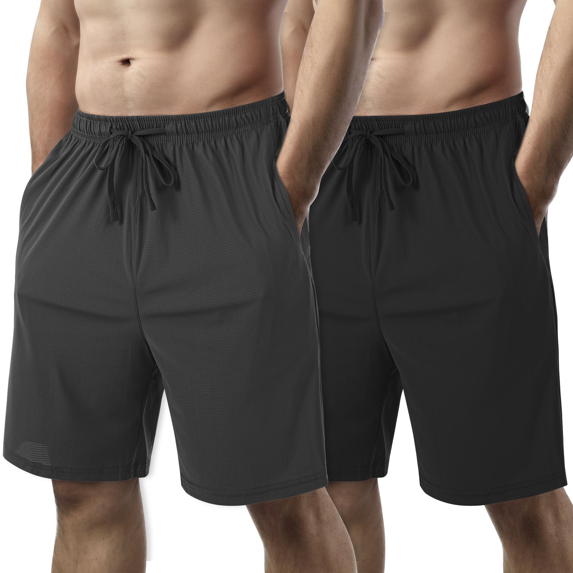 2 Pack Mens Running Athletic Shorts for Mens Lightweight Workout Gym Shorts Quick Dry Hiking Basketball