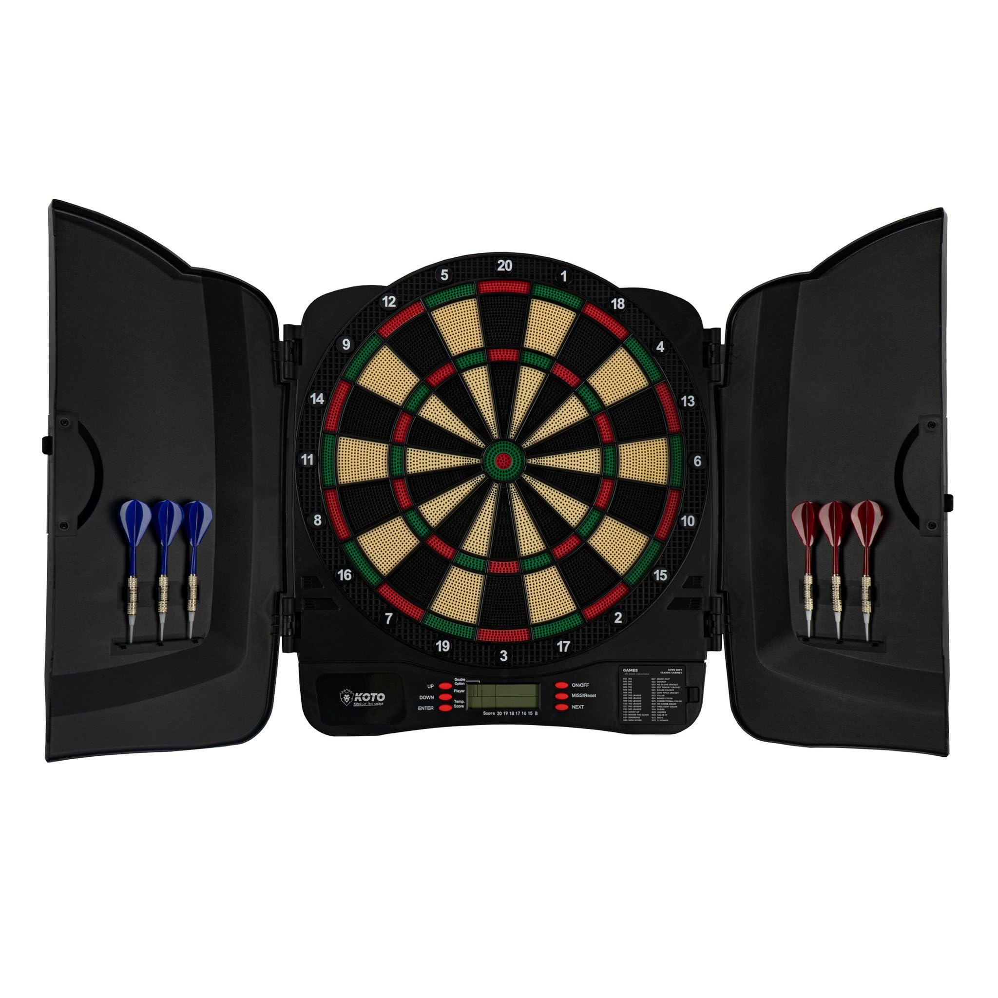 KOTO – Diana Electrónica Classique Soft (39x1,5x43,3 cm), 6 Dardos Soft, 32 Juegos, 590 Variantes, para Niños y Adultos