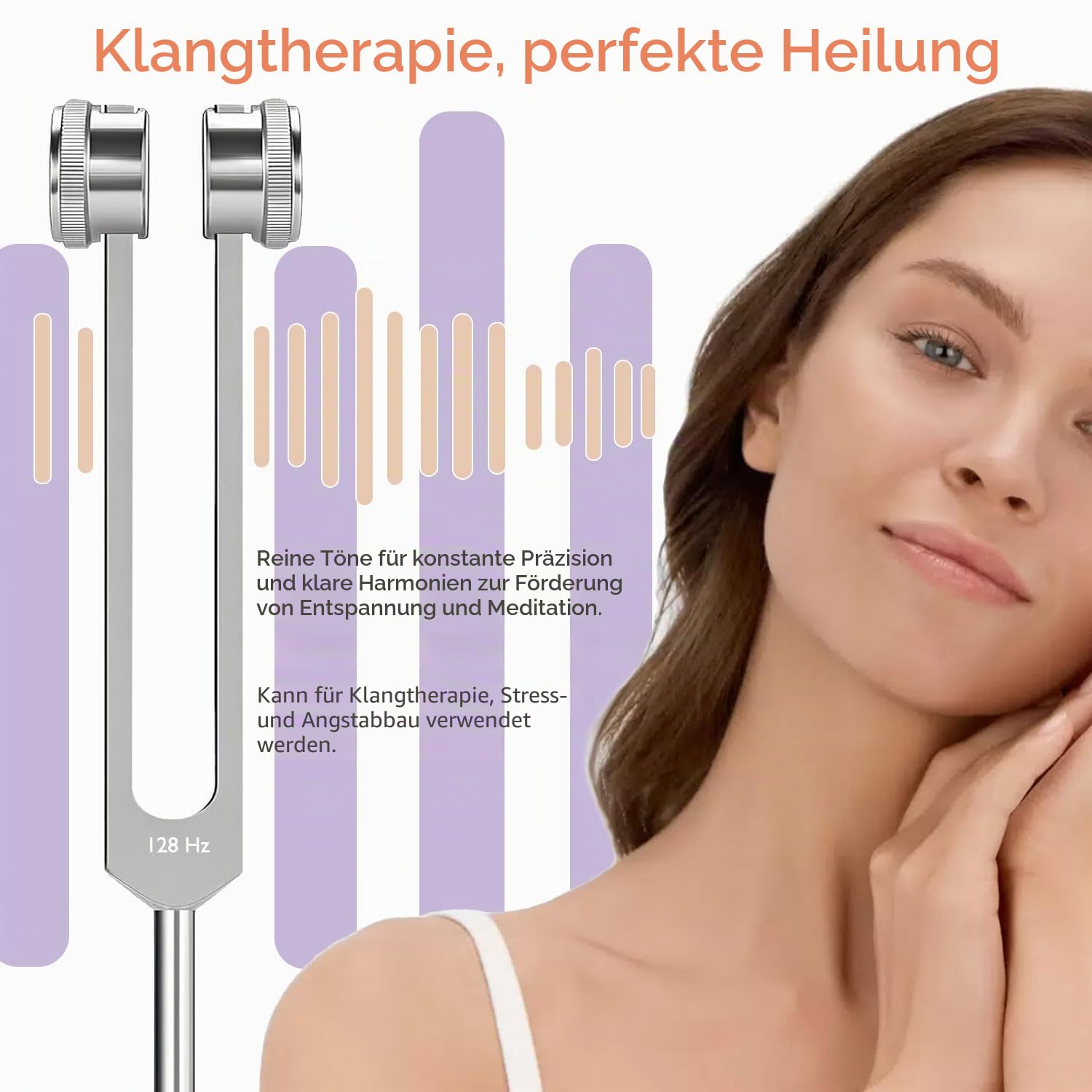 Stimmgabeln für Heilung Set, inklusive 128 Hz, 136 Hz, 256 Hz, 384 Hz & Aktivator, Edelsteinfüße, Yoga und Meditation, Zubehör in medizinischer Qualität, Klangtherapie-Musik-Stimminstrumente mit