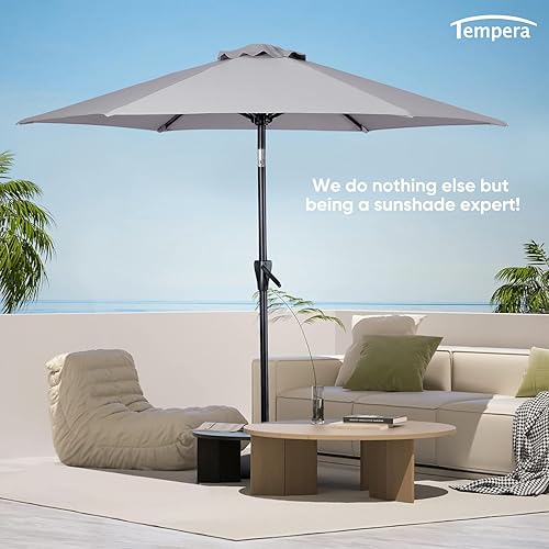 Miniatura 6 de Tempera Patio Market Outdoor Table Umbrella with Push Button Tilt and Crank,Large Sun Umbrella with Sturdy Pole&Fade resistant canopy,Easy to set