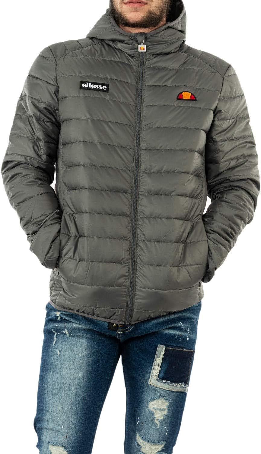 ellesse Lombardy Padded Jacket in Dark Grey XS