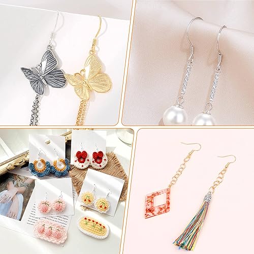 Miniatura 2 de Modacraft - Kit de fabricación de aretes hipoalergénicos, 2000 piezas, kit de suministros para hacer aretes con ganchos hipoalergénicos, componentes