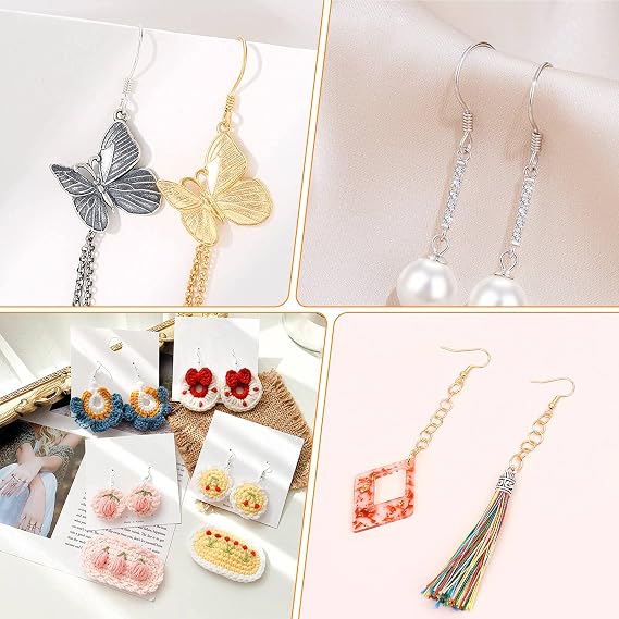 Hypoallergenic Earring Making Kit, modacraft 2000Pcs Earring Making Supplies Kit with Hypoallergenic Hooks, Earring Findings, Backs, Pins Jump Rings for Jewelry Making Supplies