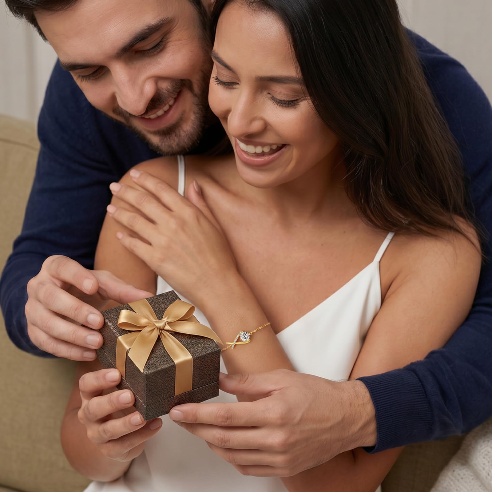 CDE Bracelet Femme Infinity Plaqué Or 14K Cadeau Anniversaire pour Elle