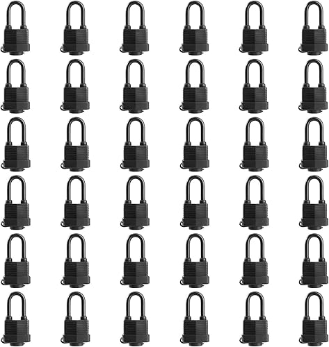 Miniatura 8 de Candados Impermeables con Llaves Iguales para Uso al Aire Libre, Candado Cubierto de Acero Laminado Resistente, 1-9/16 Pulgadas de Ancho, Candado