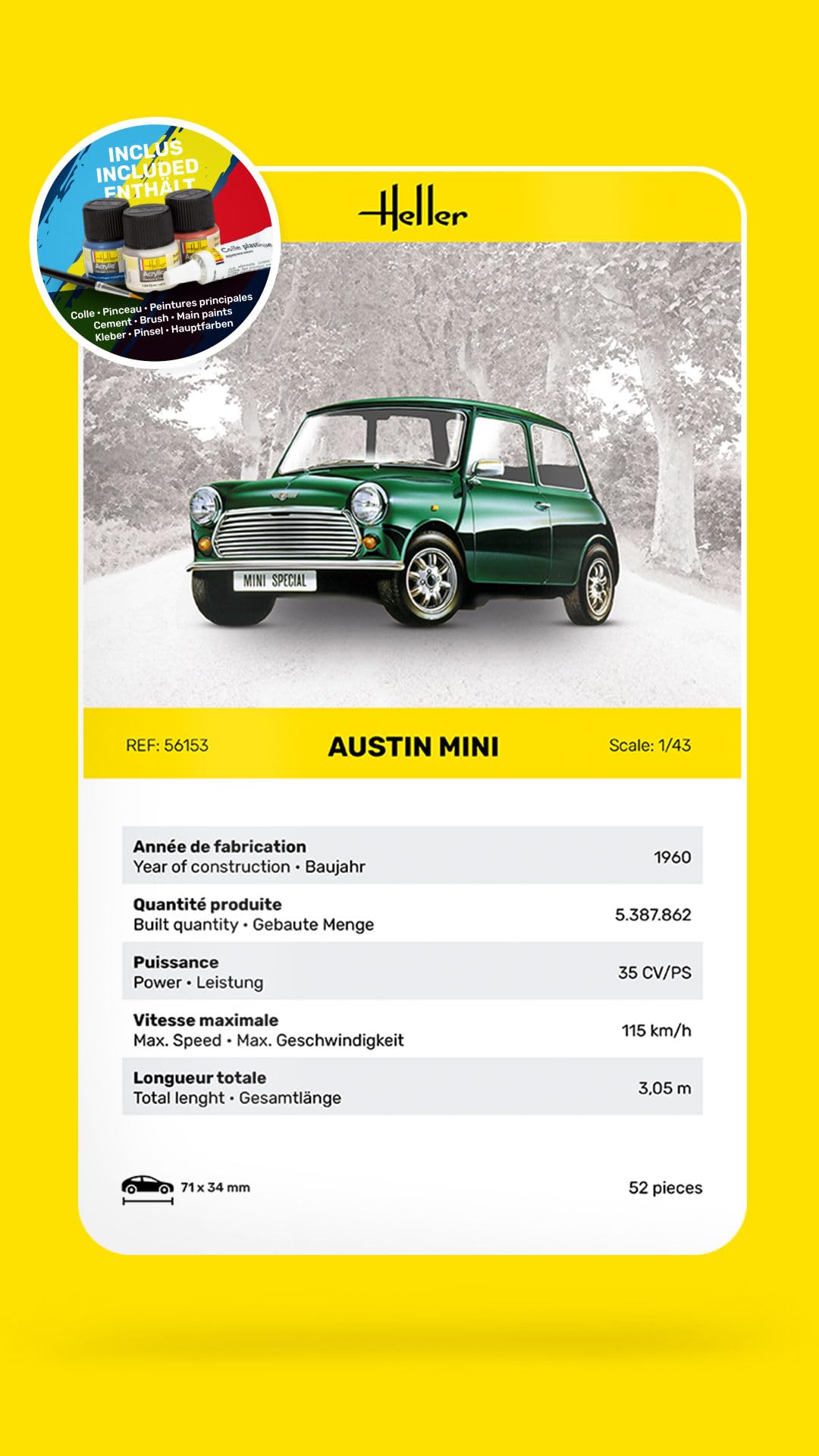 Heller - Zestaw startowy 1/43 Austin Minihel56153