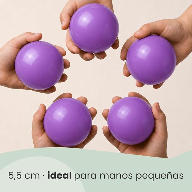 Foto 4 de 8 de LittleTom 50 Bolas de PE 5,5cm de diámetro para llenar Piscinas de niños Morado