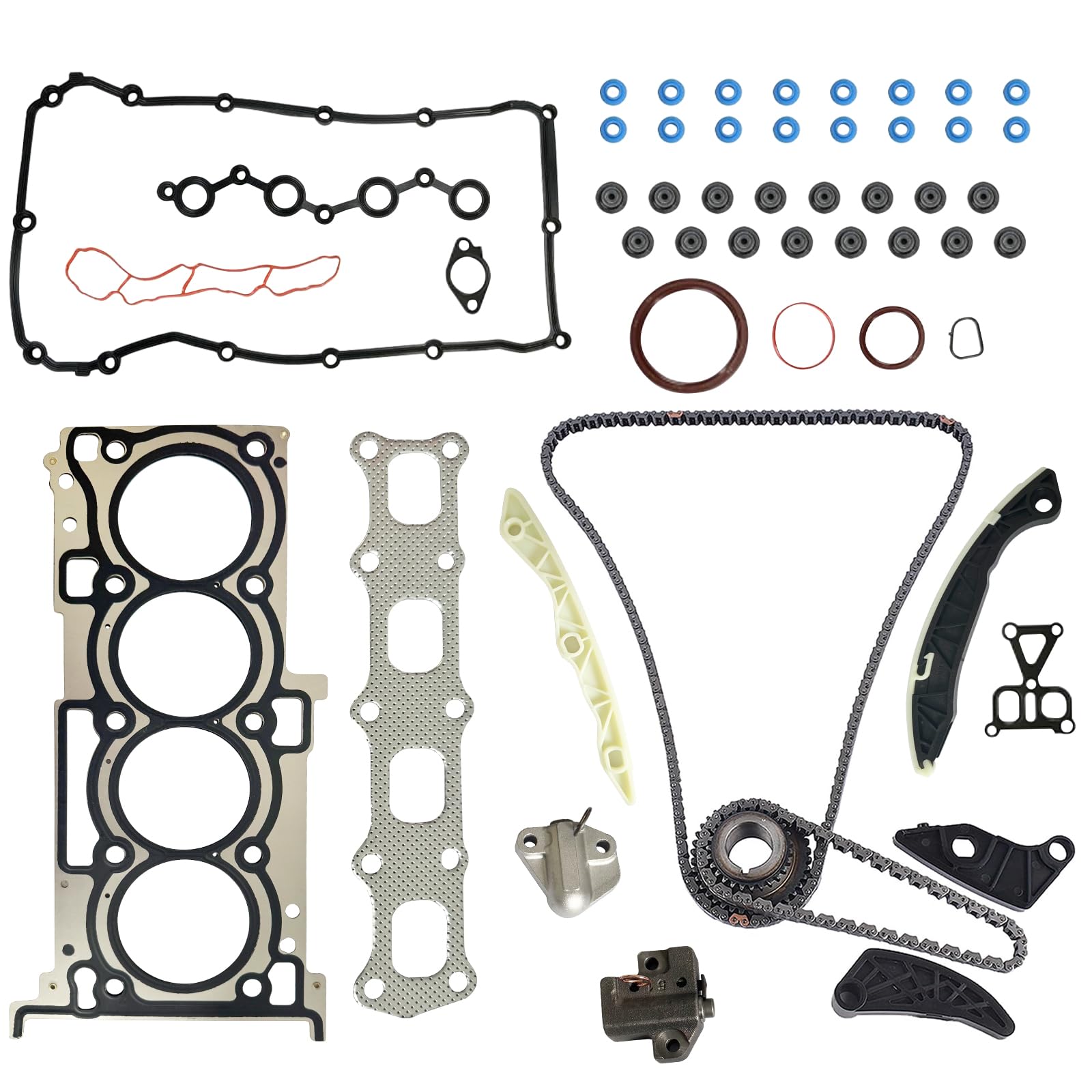 Photo 1 of 2.4L Timing Chain Kit with Head Gasket Set Fit for for Dodge Avenger 08-14/Journey 12-16, Chrysler 200 11-14/Sebring 07-10, for Jeep Patriot 09-15/Compass 07-15 2.4L L4, Replace for 4884868AB HS54664