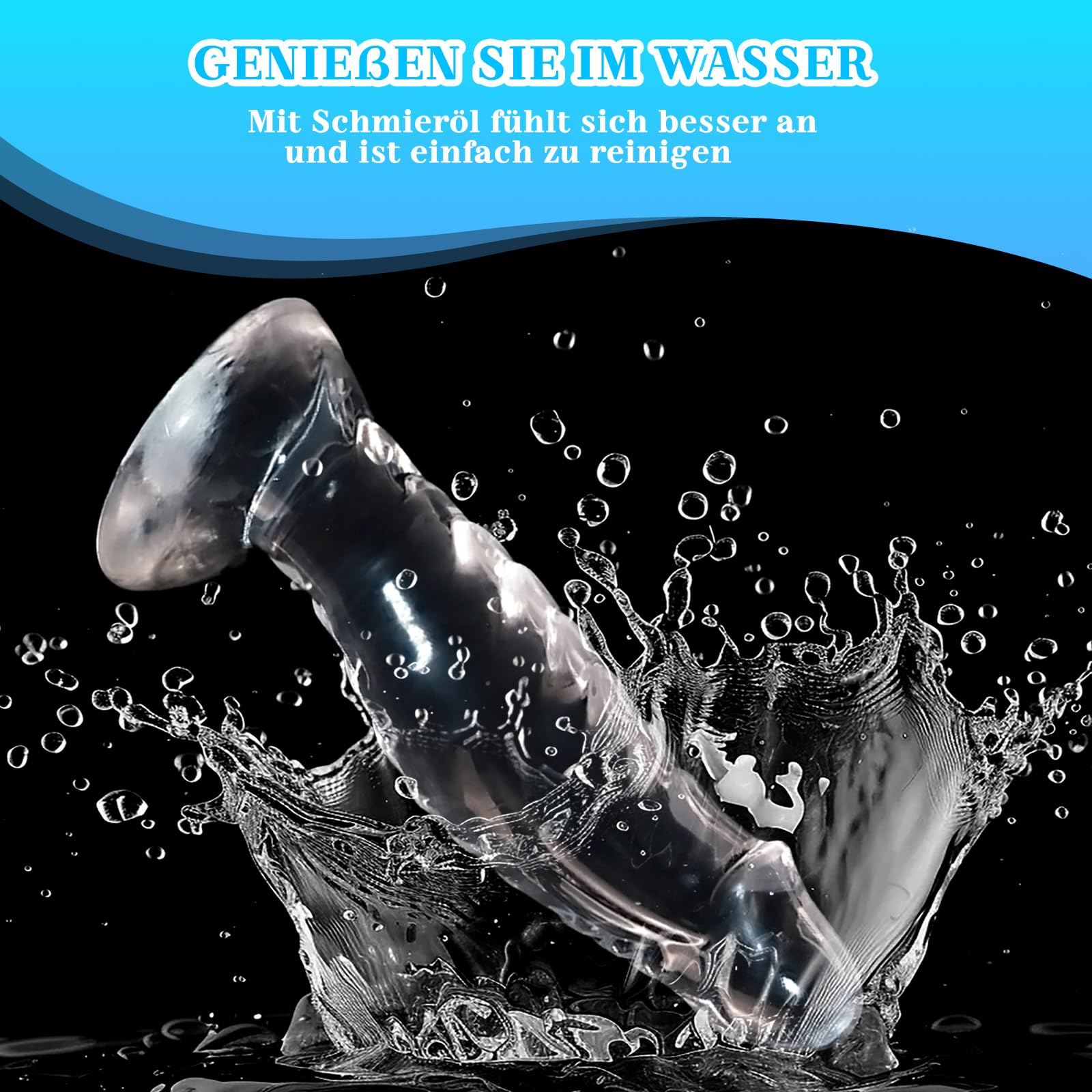 BDSMAGE 22.5CM Dildo anale in silicone trasparente con ventosa potente, dildo anale mostruoso, plug anale, masturbatore perfetto estremamente duro, giocattolo sessuale flirt dong per coppie (L)