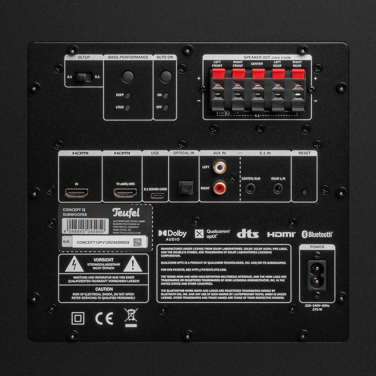 Teufel CONSONO 25 Concept Power Edition - 5.1 Soundsystem, Komplettsystem Heimkino mit integriertem AV-Receiver, Bluetooth, Dolby Audio, USB-C-Soundkartenfunktion, HDMI ARC CEC
