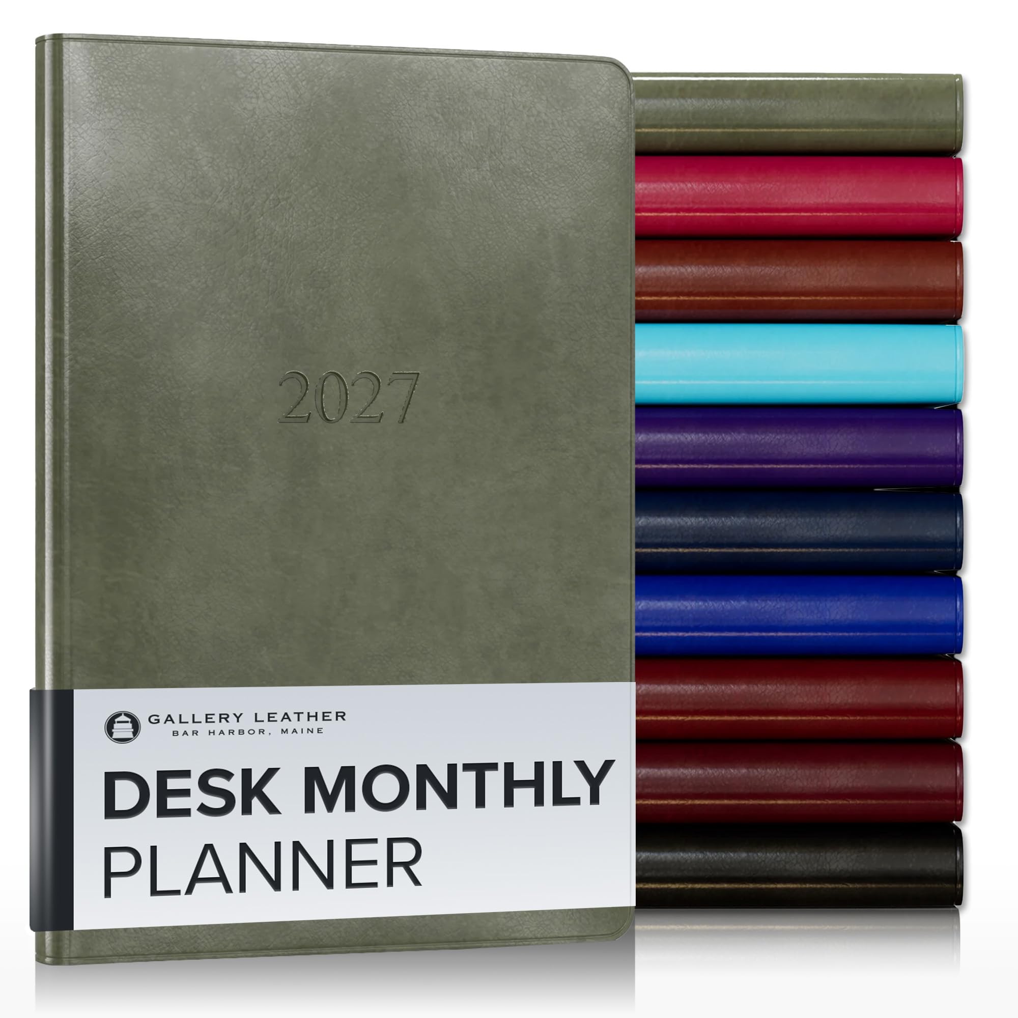 Gallery Leather Agenda mensile da scrivania 2027 Acadia Cactus