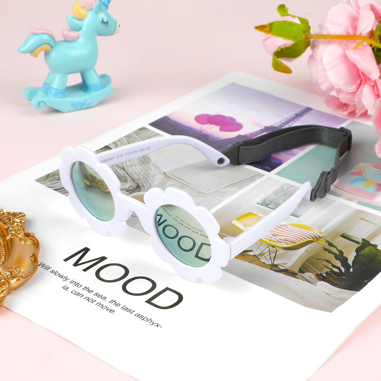 Hifot Occhiali da sole Polarizzati Baby, Occhiali da Sole Con Regolabili cinghia UV400 protezione UV Ponte nasale in Silicone Morbido per neonati da 0 mesi a 2 anni