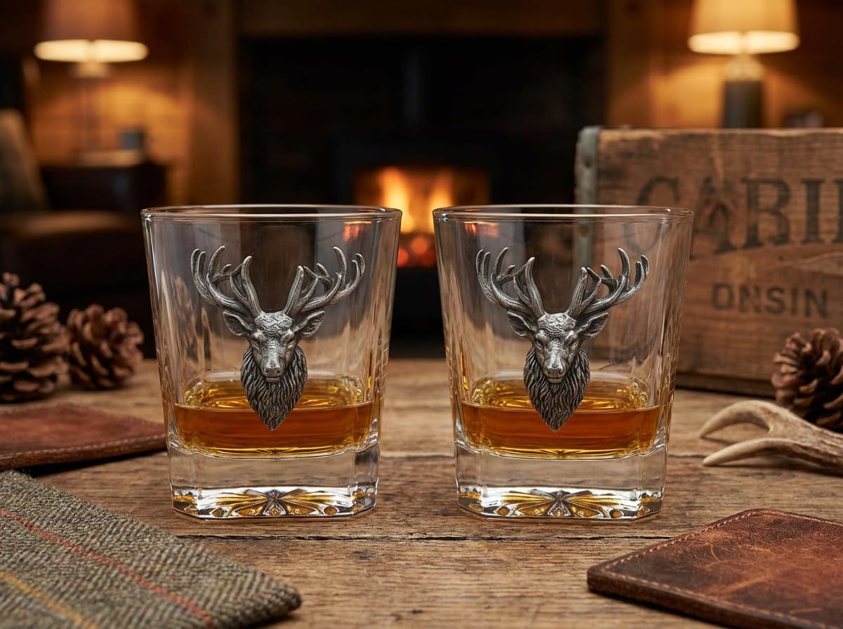 Badger N Bow Elk Aged Pewter Whiskey Glass, 11 oz, Farmhouse Style - Image 5