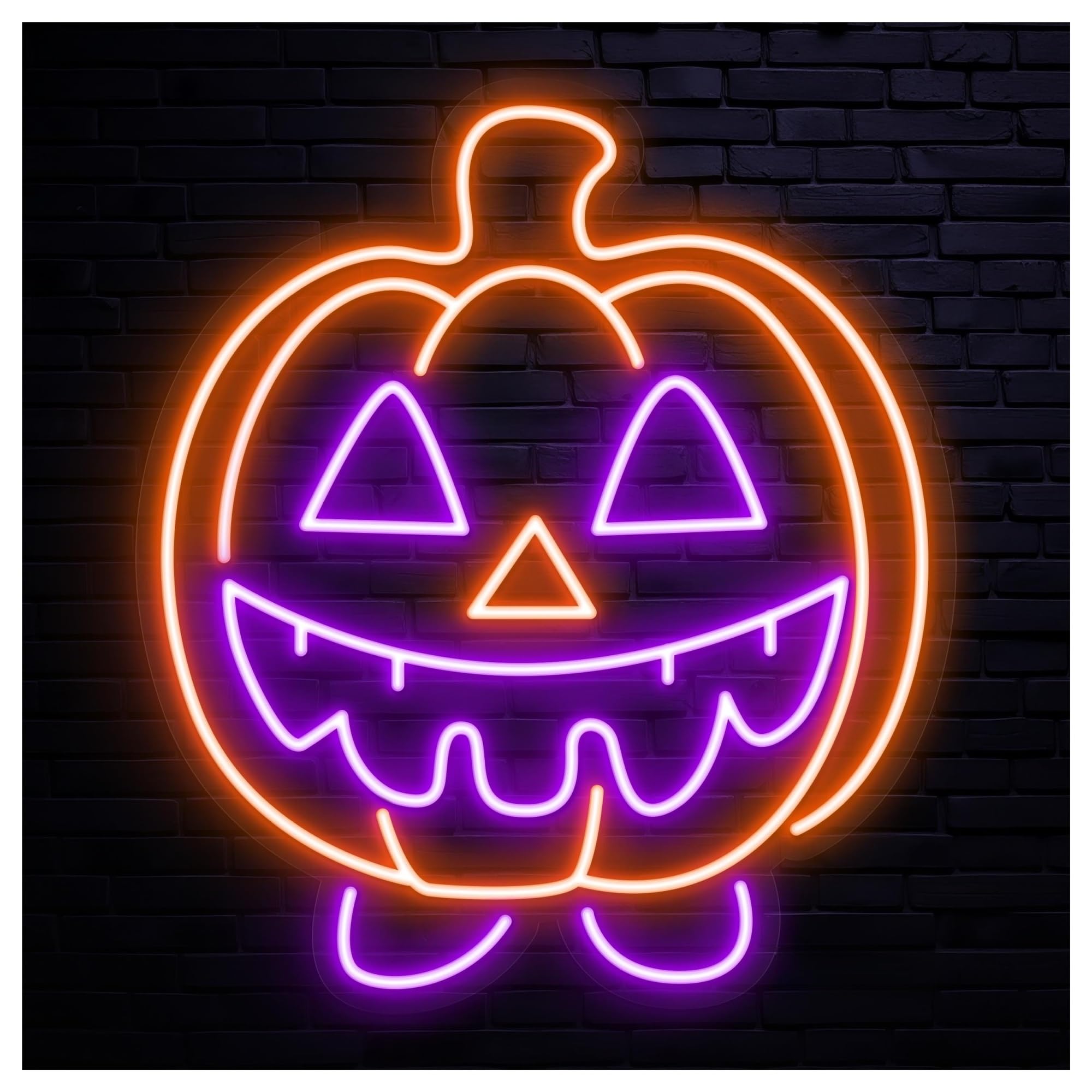 RONGCH Hanging Art Signs Halloween Pumpkin Neon Sign, Suitable for Studio Wall Art Decor with Brightness Adjustable 41cm