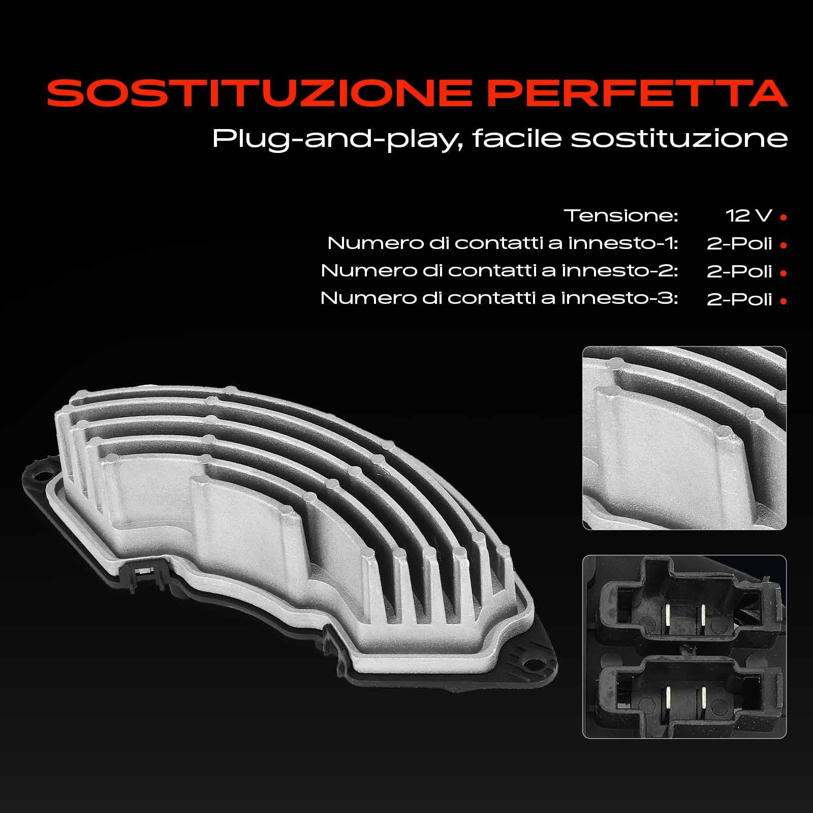 Frankberg Resistenza riscaldante Regolatore del ventilatore 2+2+2 Compatibile con Berlingo Multispace B9 Grande Punto 199 C4 Grand Picasso I UA C3 Picasso SH Partner Tepee Replace# 6441CE