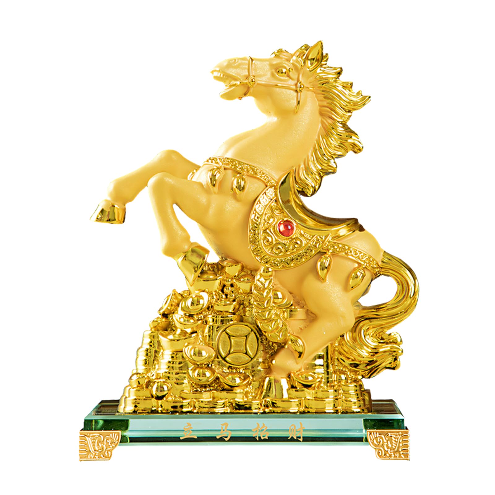 Statue de cheval chinois 2026 en résine grande taille pour décoration Feng Shui de salon