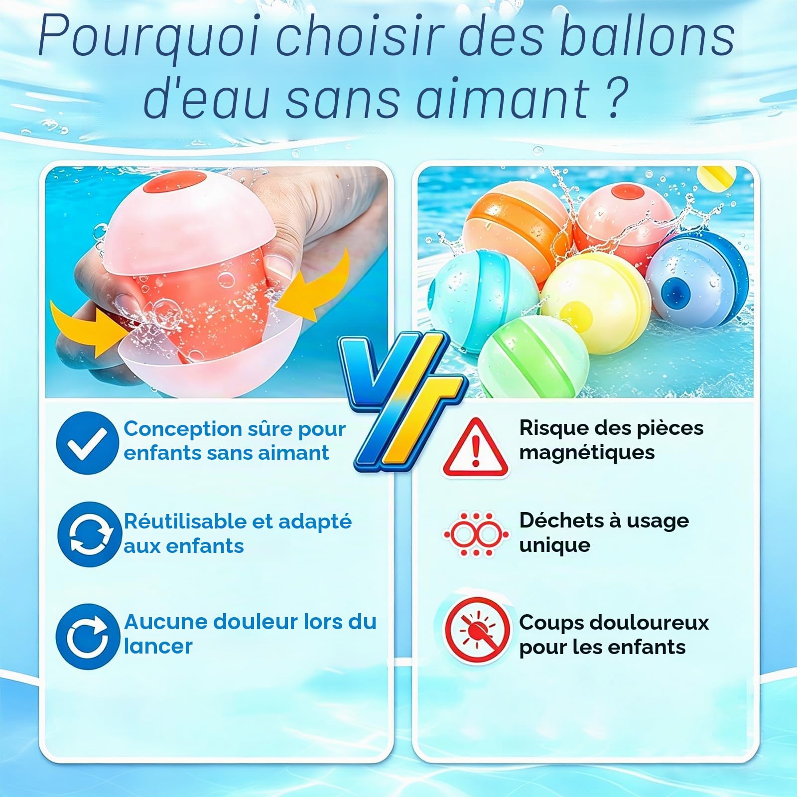 12 PCS Bombe a eau Réutilisable, Remplissage Rapide en Silicone pour Enfant et Adulte, Jouet de Piscine et Plage, Jeux d'Extérieur Été