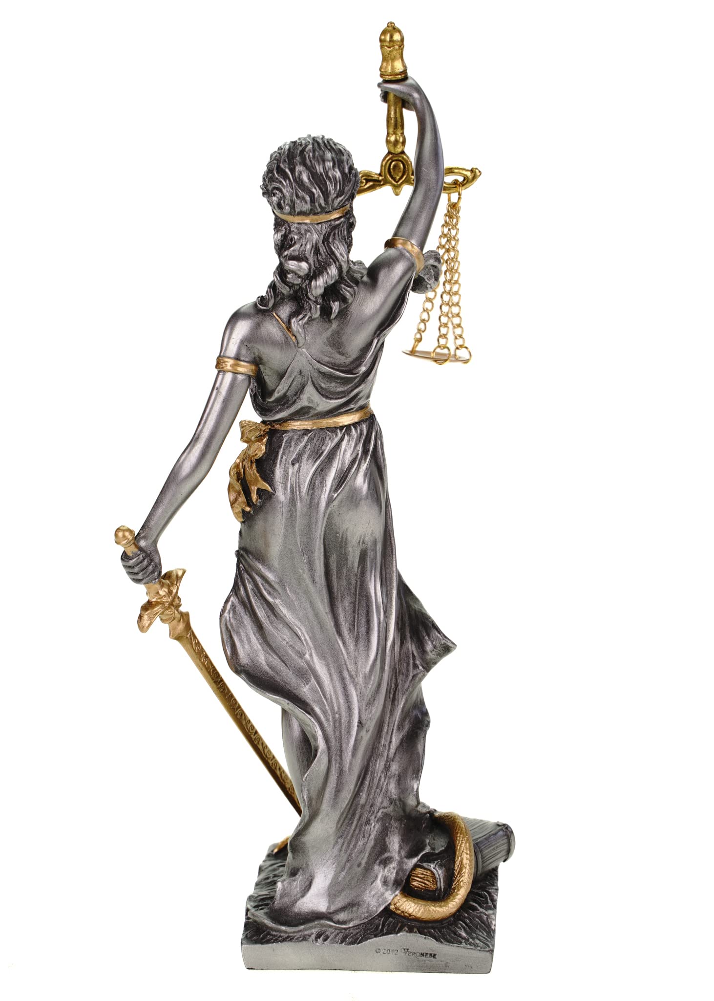 Veronese by Joh. Vogler GmbH - Estatuilla de la Justicia romana de la justicia, 21 cm, color: Oro/Plata