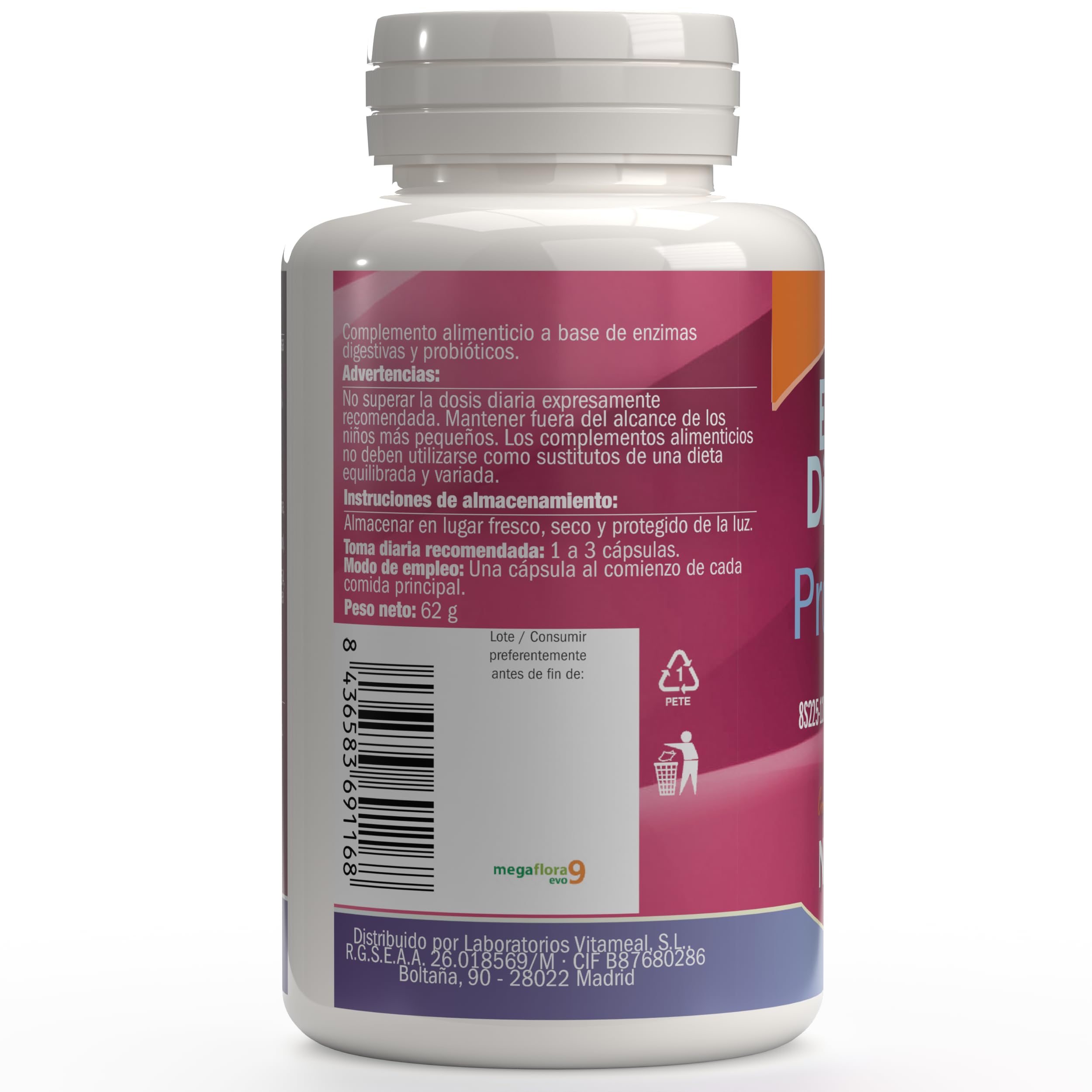 NATURBITE enzimas digestivas+probioticos kapsułki bio 120 kapsułek