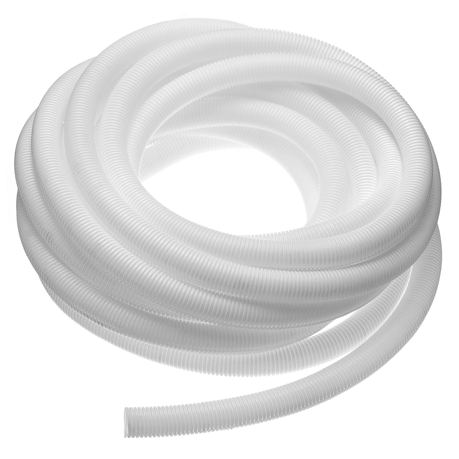uxcell Tubi a filo spaccato da 0,9 cm x 90 m, protezione flessibile convoluta, condotto protettivo per cavi divisi, tubo protettivo per cavi, copertura per cavo elettrico, bianco
