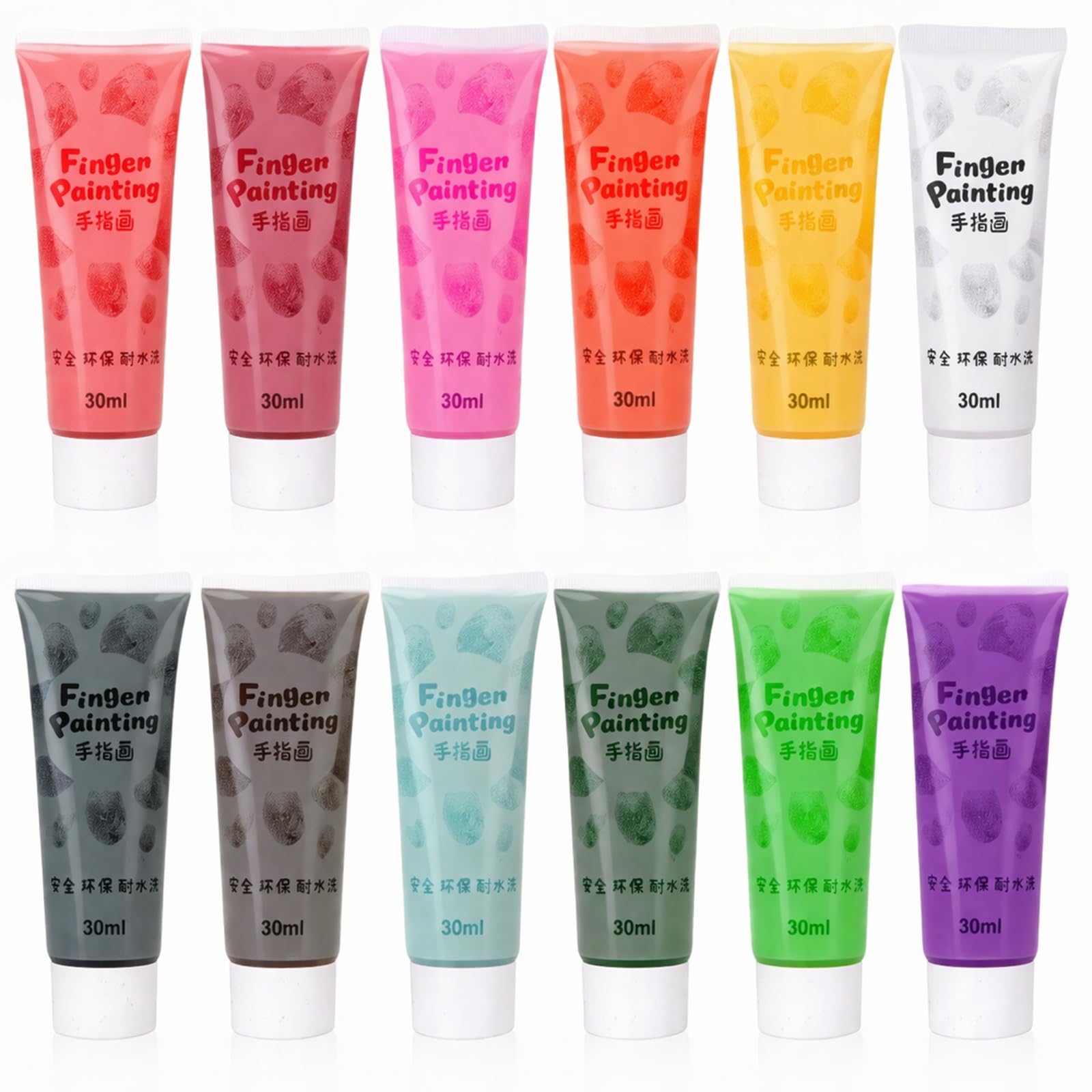 12 Piezas Huella Mano Pie, Pintura Huella Bebe, No Tóxicas Pintura Huellas, Tinta para Huellas Bebe para Regalo De Bautizo, Ideal Para Guardería, Escuela y Hogar