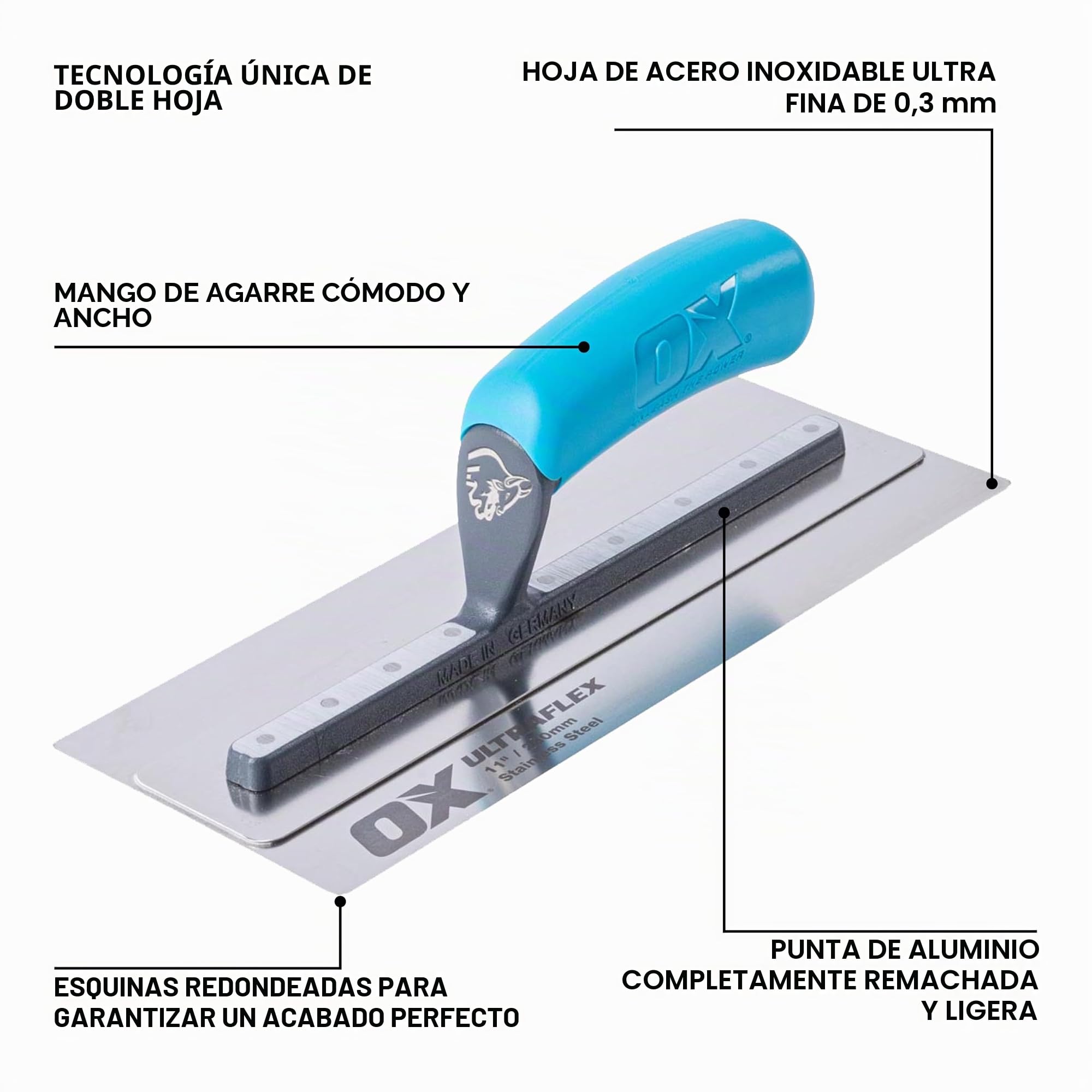 OX Pro UltraFlex Finishing Trowel 11in / 280 x 110 mm