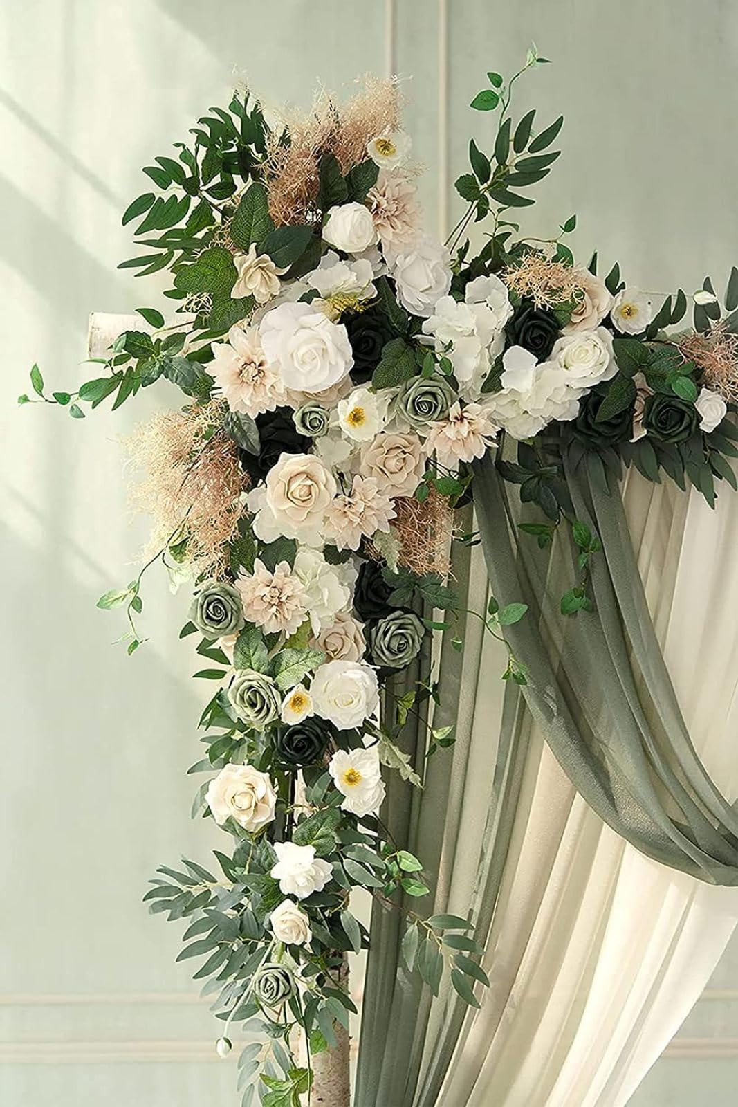 BRYER Künstlicher Hochzeitsbogen mit Blumen-Set (5 Stück), romantische künstliche Blumengirlande für Hochzeitsdekoration, Party, Zeremonie, Empfang, Hintergrund, Dekr,A15